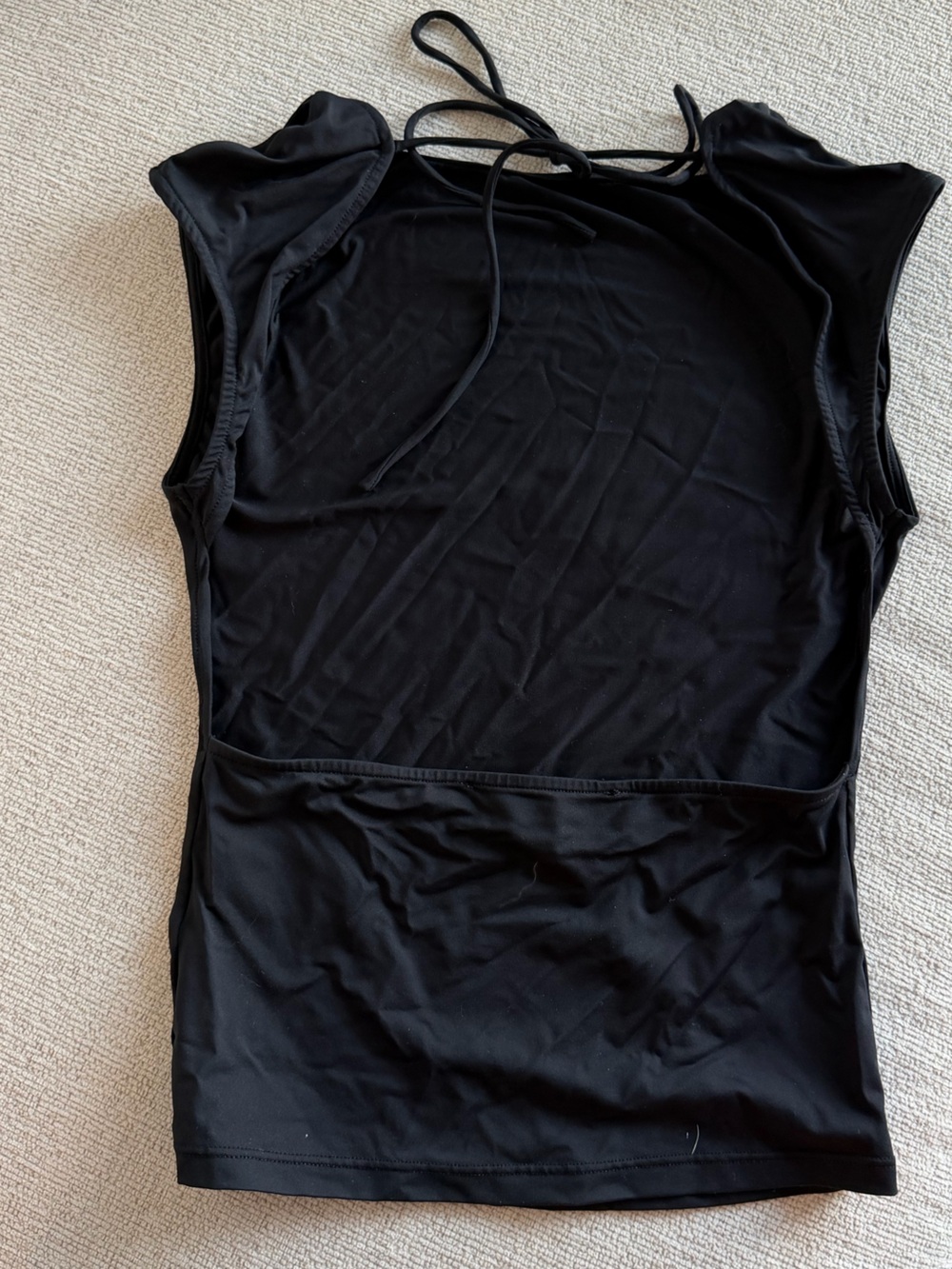Lioness Black Tank Top with Tie Back